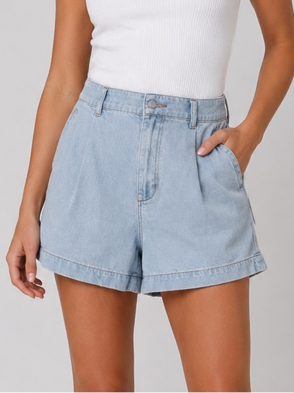 🆕🩵DL1961 Mendocino Light Wash Denim Shorts Size 30 High Rise Relaxed Casual